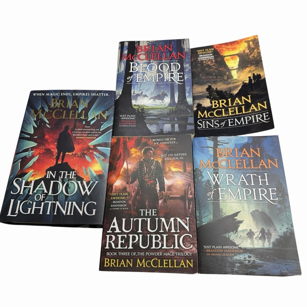 Brian McClellan Book Lot of 5 Gods of Blood & Powder Mage Shadow of Lightning